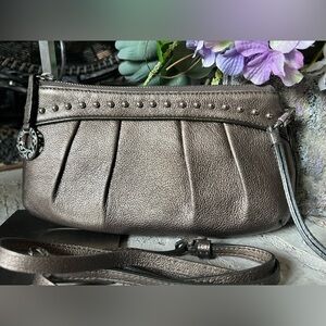 Brighton Metallic Leather Crossbody Bag